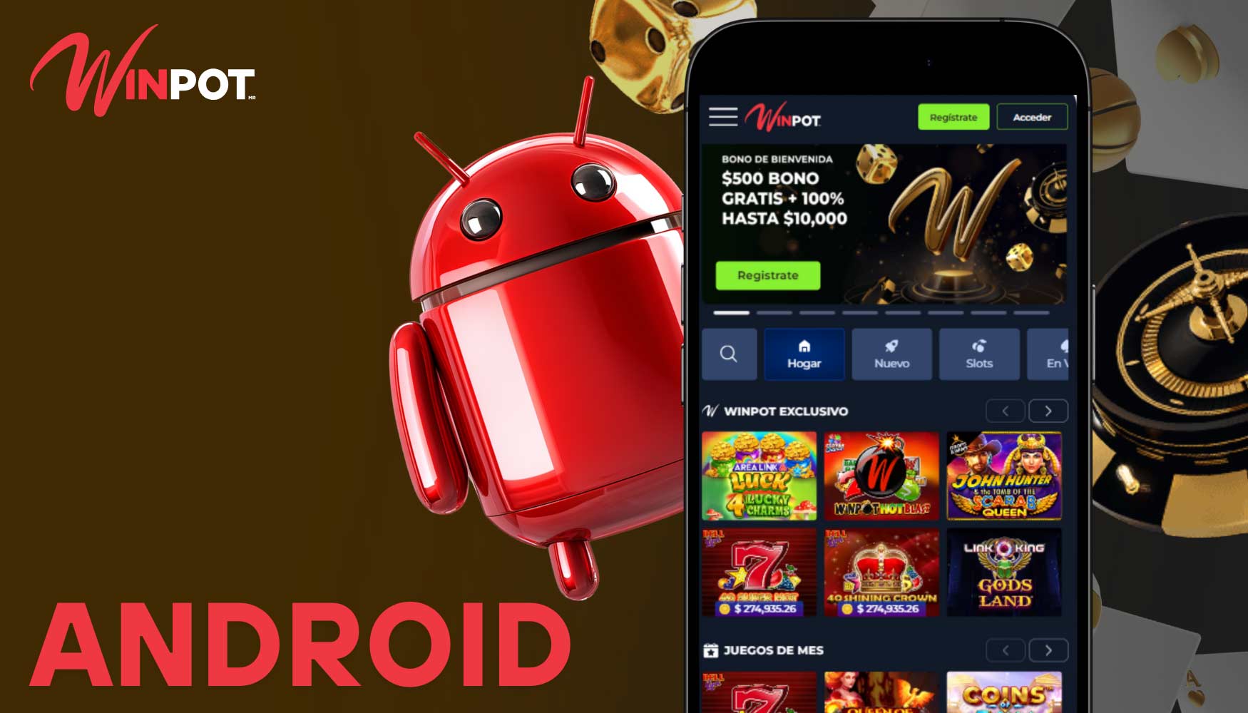 Descargar la aplicaci&oacute;n Winpot Casino para Android